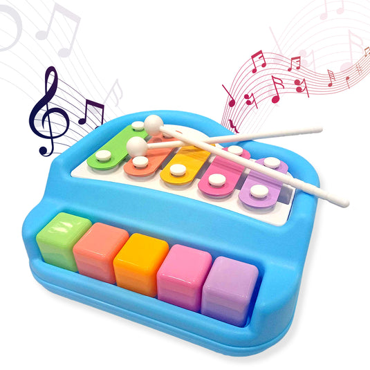 2 in 1 Xylophone and Piano Toy with Colorful Keys - FunFiesta
