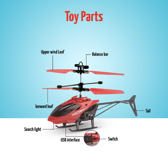 Wireless Toy Helicopter with Hand Sensor Remote Control - FunFiesta